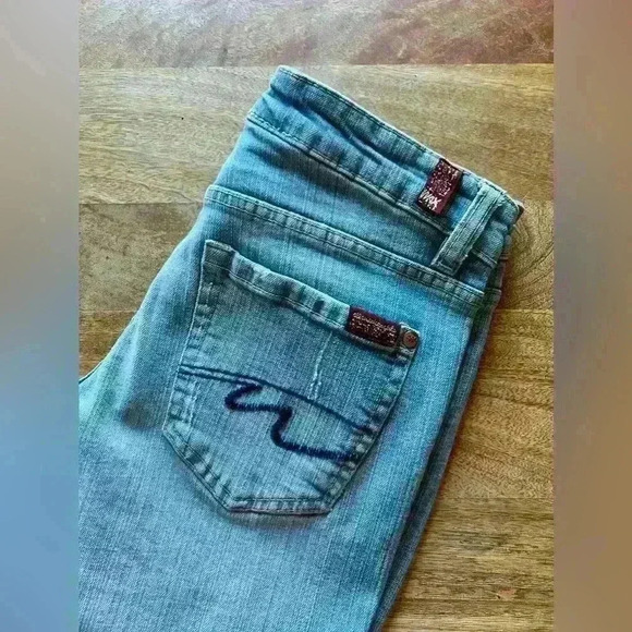 SALE | All American Girl Wax Jeans | Size 3 | Blue | Fit and Flare Pants - Picture 9 of 16